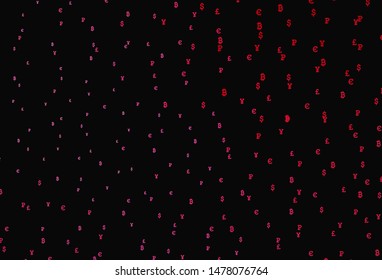 Dark Pink, Red vector pattern with symbols of currency. Colored symbols of currency on white background. Design for ad, poster, banner of money making.