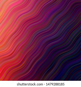 Dark Pink, Red vector pattern with curves. Abstract gradient illustration with wry lines. Pattern for websites, landing pages.