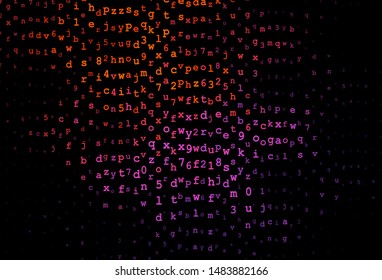 Dark Pink, Red vector pattern with ABC symbols. Modern geometrical illustration with ABC english symbols. Best design for a college poster, banner.