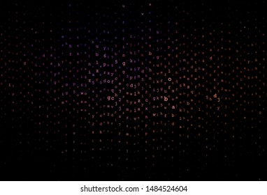 Dark Pink, Red vector pattern with ABC symbols. Modern geometrical illustration with ABC english symbols. Pattern for booklets, leaflets of education.
