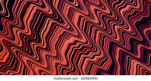Dark Pink, Red vector pattern with lines. Brand new colorful illustration with bent lines. Pattern for commercials, ads.