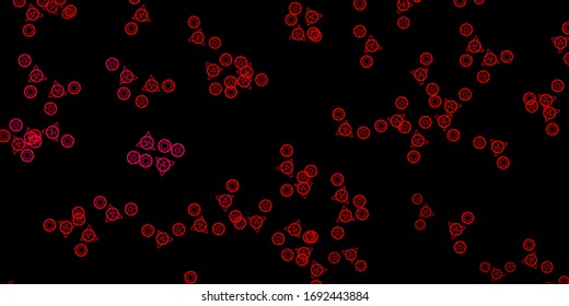 Dark Pink, Red vector pattern with magic elements. Illustration with magical signs of spiritual power. Design for magic, spiritual events.