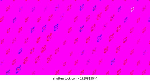 Dark Pink, Red vector pattern with feminism elements. Simple design in abstract style with women rights activism. Background for International Women Day.