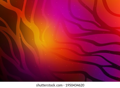 Dark Pink, Red vector pattern with lines. Brand new colorful illustration in curved style. A sample for your ideas.