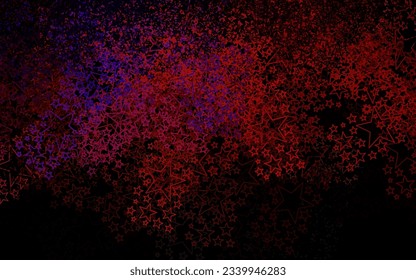 Dark Pink, Red vector pattern with christmas stars. Blurred decorative design in simple style with stars. Best design for your ad, poster, banner.