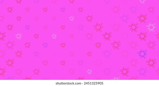 Dark pink, red vector pattern with coronavirus elements. Colorful abstract illustration with gradient medical shapes. Wallpaper for health protection.