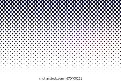 Dark Pink, Red vector pattern with colored spheres. Geometric sample of repeating circles on white background in halftone style.