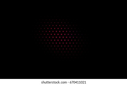 Dark Pink, Red vector pattern with colored spheres. Geometric sample of repeating circles on white background in halftone style.