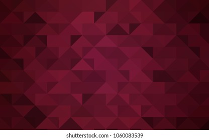 Dark Pink, Red vector polygon abstract template. Colorful abstract illustration with gradient. A completely new template for your business design.