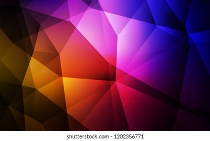 Dark Pink, Red vector polygon abstract backdrop. Elegant bright polygonal illustration with gradient. Textured pattern for your backgrounds.