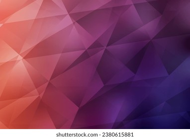 Dark Pink, Red vector polygon abstract backdrop. Polygonal abstract illustration with gradient. Textured pattern for your backgrounds.