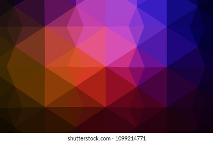 Dark Pink, Red vector polygonal pattern. Shining polygonal illustration, which consist of triangles. A completely new design for your leaflet.