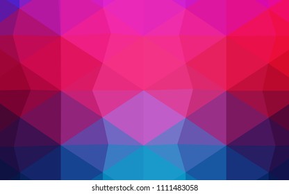 Dark Pink, Red vector polygonal template. Colorful illustration in polygonal style with gradient. Triangular pattern for your business design.