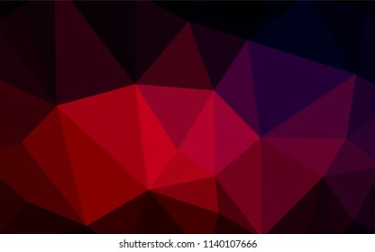 Dark Pink, Red vector polygonal pattern. Colorful abstract illustration with triangles. Triangular pattern for your design.