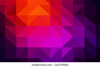 Dark Pink, Red vector polygonal background. Triangular geometric sample with gradient.  A completely new design for your leaflet.