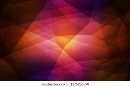 Dark Pink, Red vector polygonal template. Shining polygonal illustration, which consist of triangles. New template for your brand book.