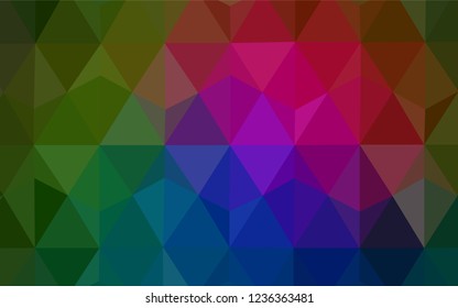 Dark Pink, Red vector polygonal template. Geometric illustration in Origami style with gradient.  Brand new design for your business.