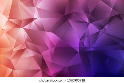 Dark Pink, Red vector polygonal pattern. Creative illustration in halftone style with triangles. Brand new design for your business.