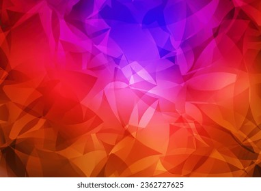 Dark Pink, Red vector polygonal pattern. Triangular geometric sample with gradient.  Completely new template for your banner.