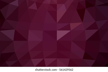 Dark Pink Red vector polygonal illustration, which consist of triangles. Triangular design for your business. Creative geometric background in Origami style with gradient