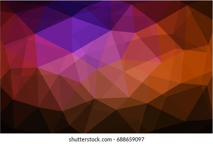 Dark Pink, Red vector polygonal illustration, which consist of triangles. Triangular pattern for your business design. Geometric background in Origami style with gradient. 