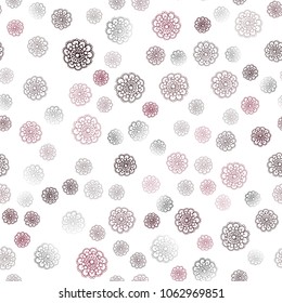 Dark Pink, Red vector seamless doodle blurred background. Blurred decorative design in Indian style with flowers. Pattern for colorful books and pages for kids.