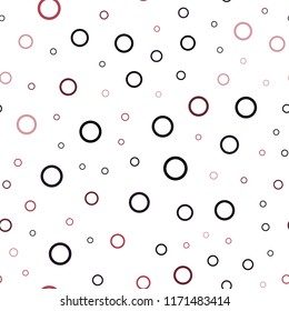 Dark Pink, Red vector seamless background with bubbles. Beautiful colored illustration with blurred circles in nature style. New design for ad, poster, banner of your website.