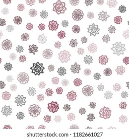 Dark Pink, Red vector seamless texture with colored snowflakes. Snow on blurred abstract background with gradient. Design for textile, fabric, wallpapers.