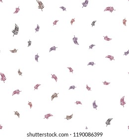 Dark Pink, Red vector seamless elegant template with leaves. An elegant bright illustration with leaves in Natural style. Trendy design for wallpaper, fabric makers.