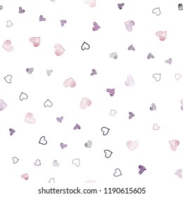 Dark Pink, Red vector seamless layout with sweet hearts. Decorative shining illustration with hearts on abstract template. Pattern for marriage gifts, congratulations.
