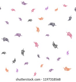 Dark Pink, Red vector seamless elegant pattern with leaves. leaves on elegant natural pattern with gradient. Pattern for design of fabric, wallpapers.
