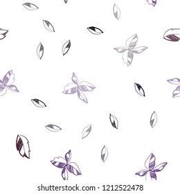 Dark Pink, Red vector seamless doodle pattern with leaves. Modern geometrical abstract illustration with leaves. Pattern for design of window blinds, curtains.