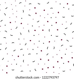Dark Pink, Red vector seamless background with bubbles, lines. Abstract illustration with colorful discs and triangles. Trendy design for wallpaper, fabric makers.