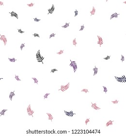 Dark Pink, Red vector seamless elegant wallpaper with leaves. Blurred decorative design in Indian style with leaves. Pattern for trendy fabric, wallpapers.