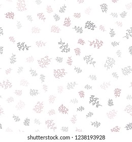 Dark Pink, Red vector seamless abstract pattern with leaves, branches. Doodle illustration of leaves and branches in Origami style. Design for textile, fabric, wallpapers.