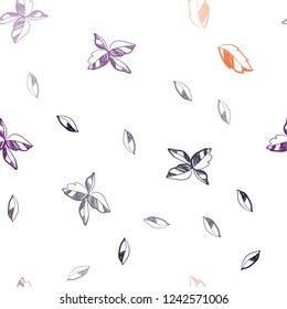Dark Pink, Red vector seamless natural artwork with leaves. New colorful illustration in doodle style with leaves. Pattern for design of fabric, wallpapers.