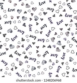 Dark Pink, Red vector seamless backdrop with phrase LOVE YOU, hearts. Romantic illustration with colorful phrase LOVE YOU, hearts. Design for wallpaper, fabric makers.
