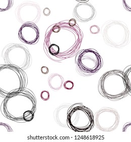 Dark Pink, Red vector seamless template with circles. Glitter abstract illustration with blurred drops of rain. Design for textile, fabric, wallpapers.