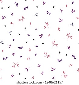 Dark Pink, Red vector seamless natural backdrop with leaves. New colorful illustration in doodle style with leaves. Template for business cards, websites.