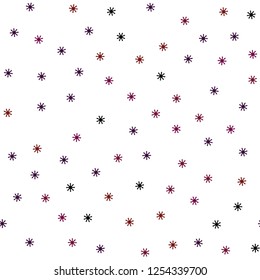 Dark Pink, Red vector seamless texture with colored snowflakes. Colorful decorative design in xmas style with snow. Design for wallpaper, fabric makers.