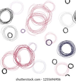 Dark Pink, Red vector seamless background with bubbles. Beautiful colored illustration with blurred circles in nature style. Design for wallpaper, fabric makers.