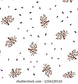 Dark Pink, Red vector seamless doodle background with leaves, branches. Creative illustration in blurred style with leaves, branches. Template for business cards, websites.