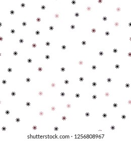 Dark Pink, Red vector seamless texture with colored snowflakes. Modern geometrical abstract illustration with snowflakes. Design for wallpaper, fabric makers.