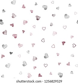 Dark Pink, Red vector seamless layout with sweet hearts. Decorative shining illustration with hearts on abstract template. Beautiful design for your business advert of anniversary.
