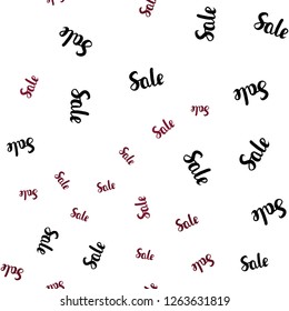 Dark Pink, Red vector seamless background with words of sales. Gradient illustration with discount signs on white backdrop. Design for business ads, commercials.
