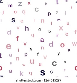 Dark Pink, Red vector seamless layout with latin alphabet. Shining colorful illustration with isolated letters. Design for wallpaper, fabric makers.