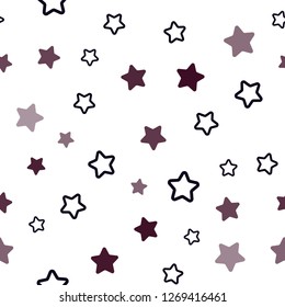 Dark Pink, Red vector seamless template with sky stars. Glitter abstract illustration with colored stars. Texture for window blinds, curtains.