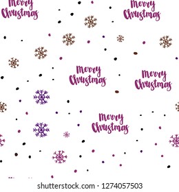 Dark Pink, Red vector seamless layout with bright snowflakes. Modern geometrical abstract illustration with snowflakes. Pattern for design of fabric, wallpapers.