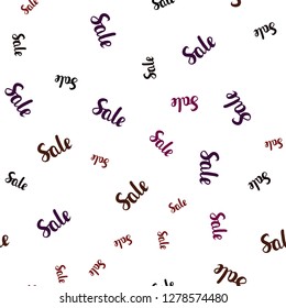 Dark Pink, Red vector seamless template with selling words. Abstract illustration with colorful gradient symbols of sales. Backdrop for ads, leaflets of Black Friday.