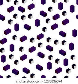 Dark Pink, Red vector seamless, isometric layout with lines, rectangles. Rectangles on abstract background with colorful gradient. Design for wallpaper, fabric makers.